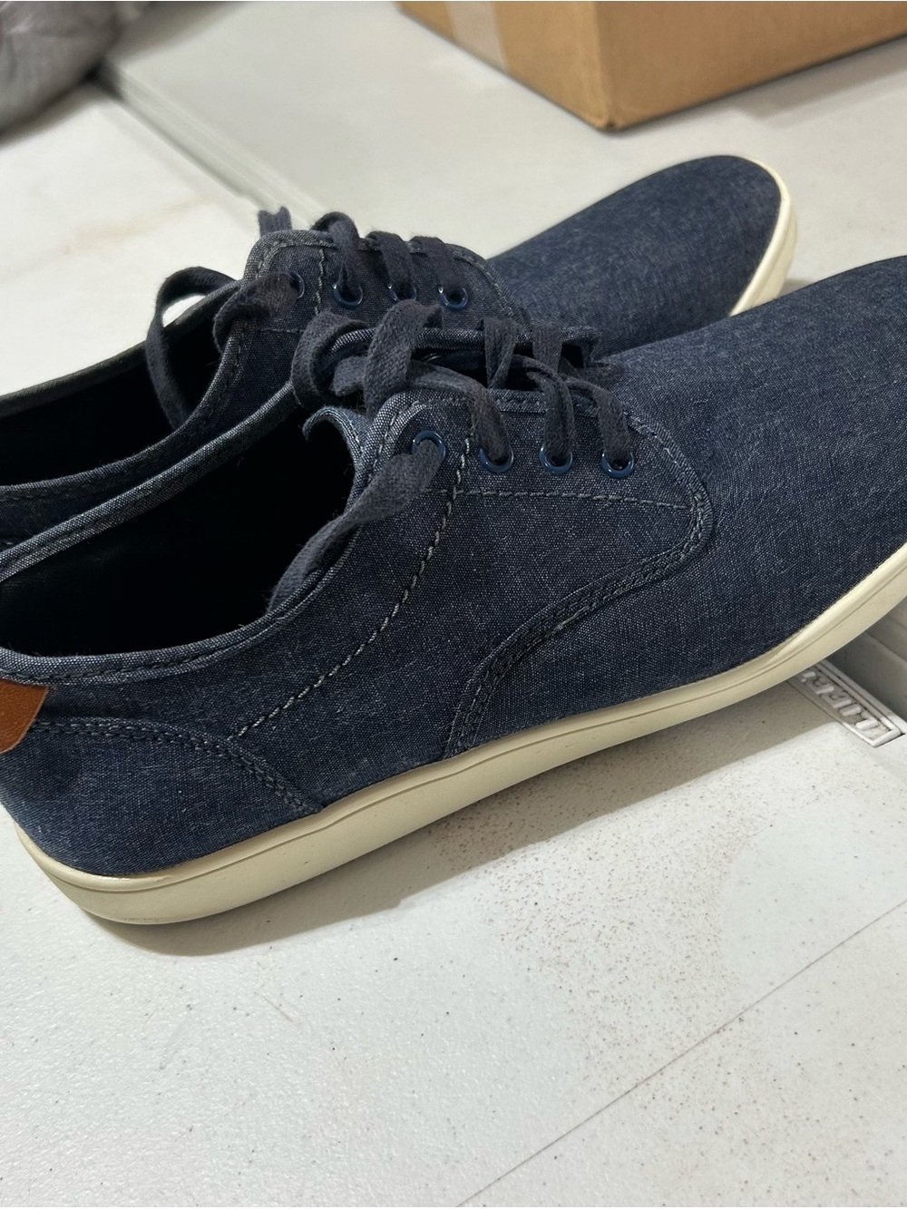 Steve Madden Fenta Blue Denim Lace Up Sneaker Shoes Men’s Size 12 M